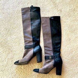 Chanel knee high boots